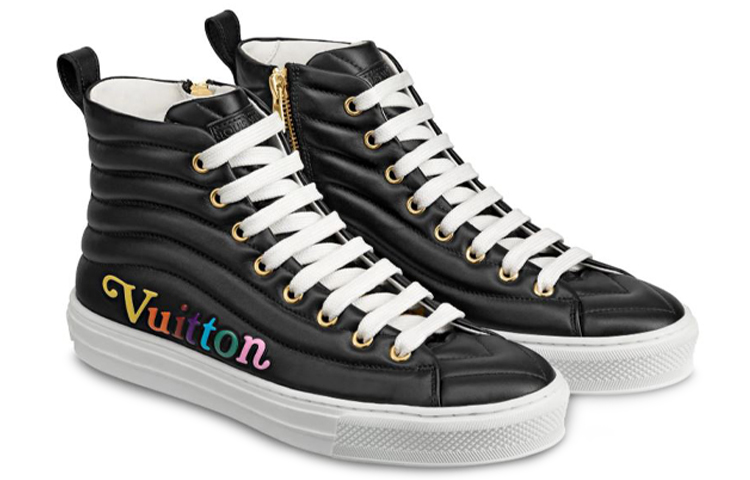 Lookbook (W) Louis Vuitton LV Stellar Kalbsleder High-Top Sneaker Schwarz 1A5C5Y