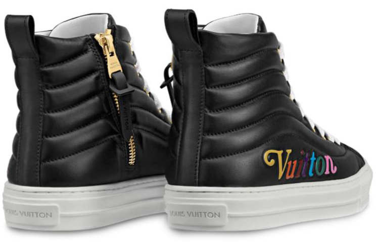 Shop (W) Louis Vuitton LV Stellar Kalbsleder High-Top Sneaker Schwarz 1A5C5Y