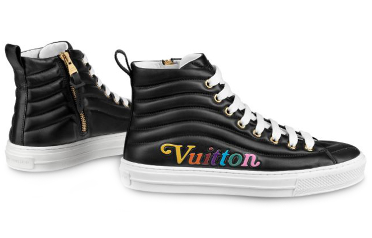 Purchase (W) Louis Vuitton LV Stellar Kalbsleder High-Top Sneaker Schwarz 1A5C5Y