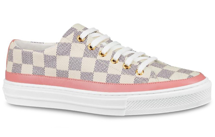 Order (W) Louis Vuitton LV Stellar Damier Azur Baskets Basses Rose Femme 1A4XMQ