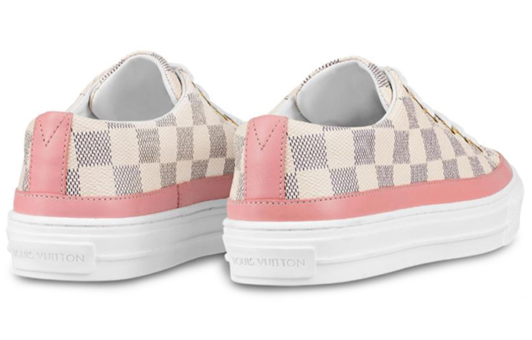 Shop (W) Louis Vuitton LV Stellar Damier Azur Baskets Basses Rose Femme 1A4XMQ