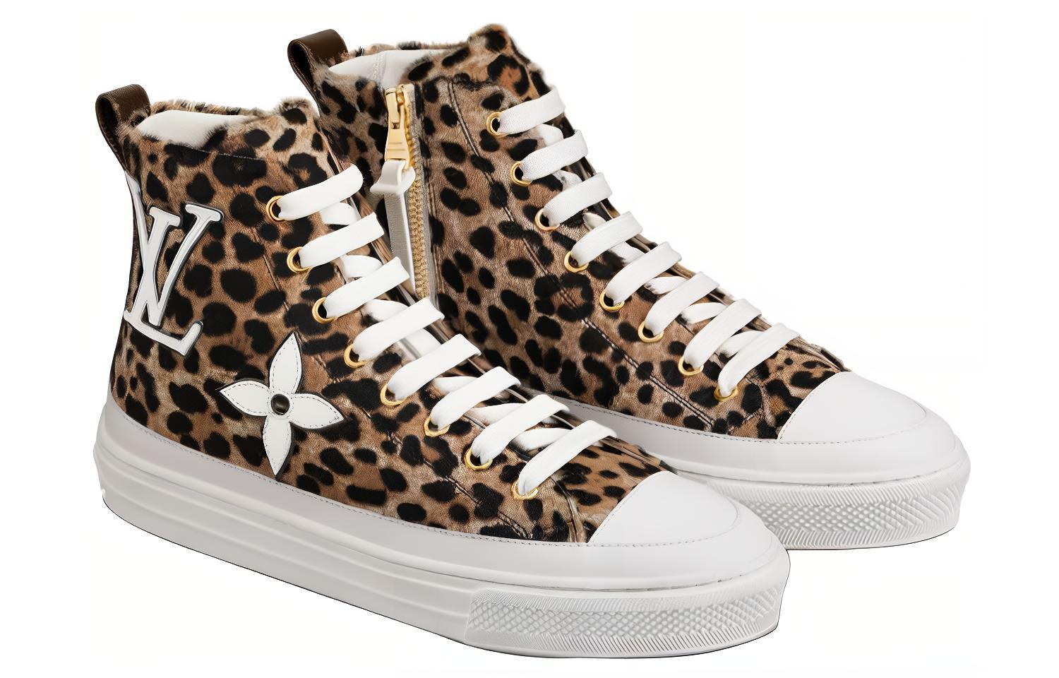 Lookbook (W) Louis Vuitton Zapatillas Altas LV Stellar Leopard 'Marrón Amarillo' 1A5NPK