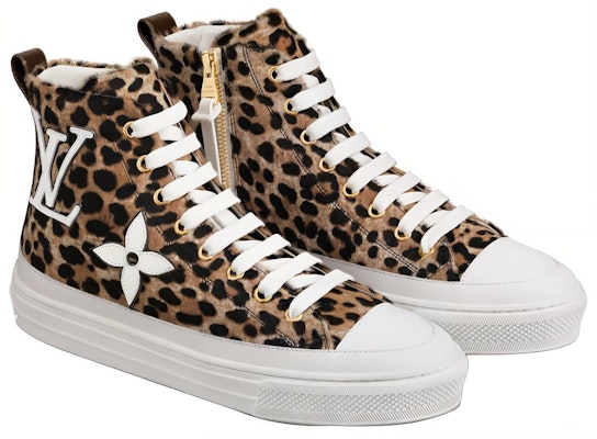 (Women) Louis Vuitton LV Stellar High-Top Sneakers Leopard 'Brown Yellow' 1A5NPK Lookbook (Women) Louis Vuitton LV Stellar High-Top Sneakers Leopard 'Brown Yellow' 1A5NPK