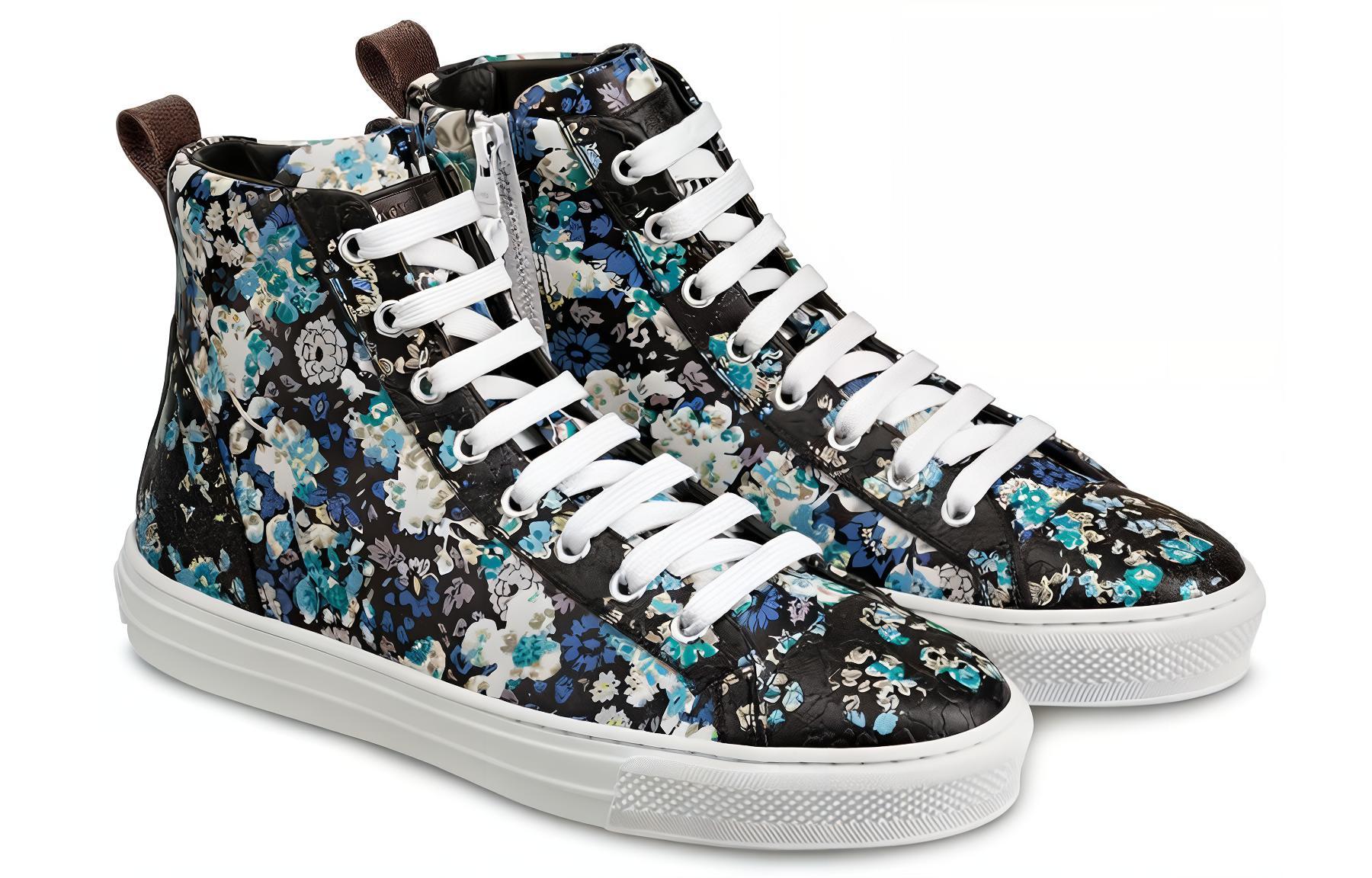 Lookbook (W) Louis Vuitton LV Stellar High-Top Sneakers Blu/Nero 1A5N8O