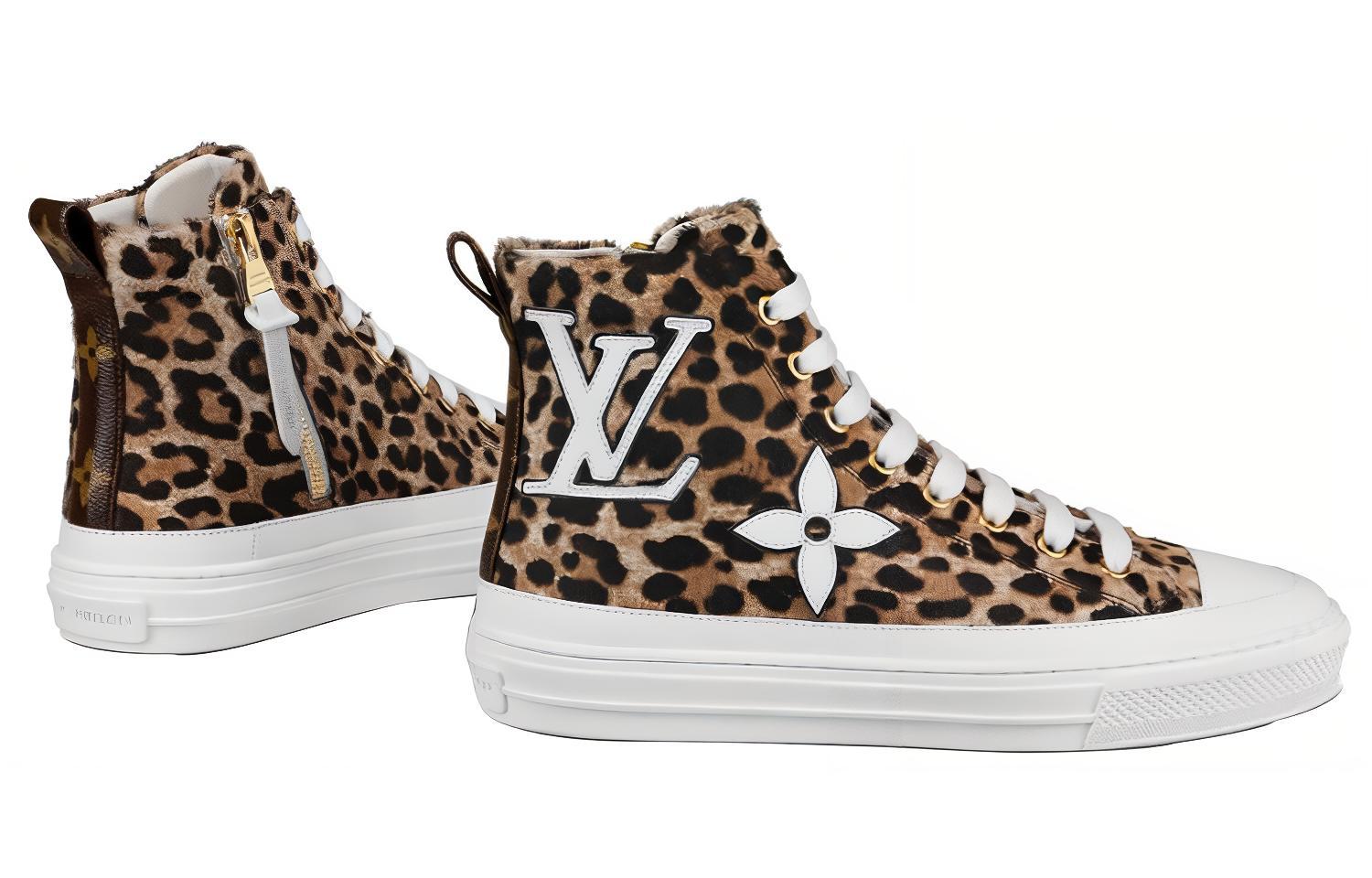 Shop (W) Louis Vuitton Zapatillas Altas LV Stellar Leopard 'Marrón Amarillo' 1A5NPK
