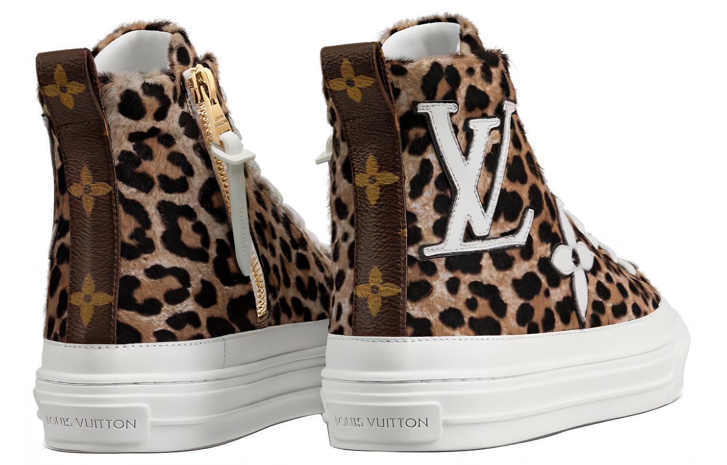 Purchase (W) Louis Vuitton Zapatillas Altas LV Stellar Leopard 'Marrón Amarillo' 1A5NPK