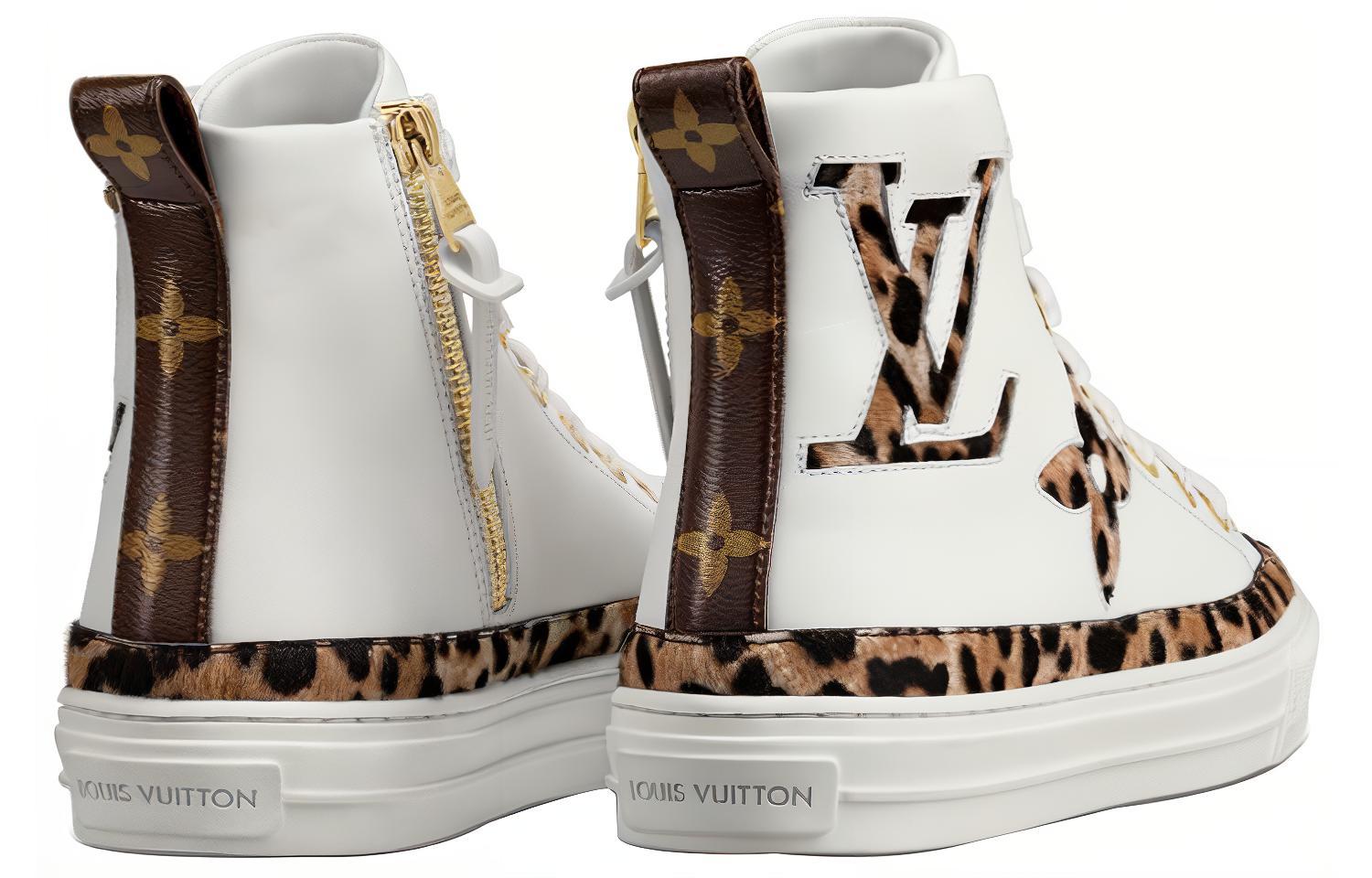 Lookbook (W) Louis Vuitton LV Stellar Hoge Sneakers Wit Sportschoenen 1A5NP2