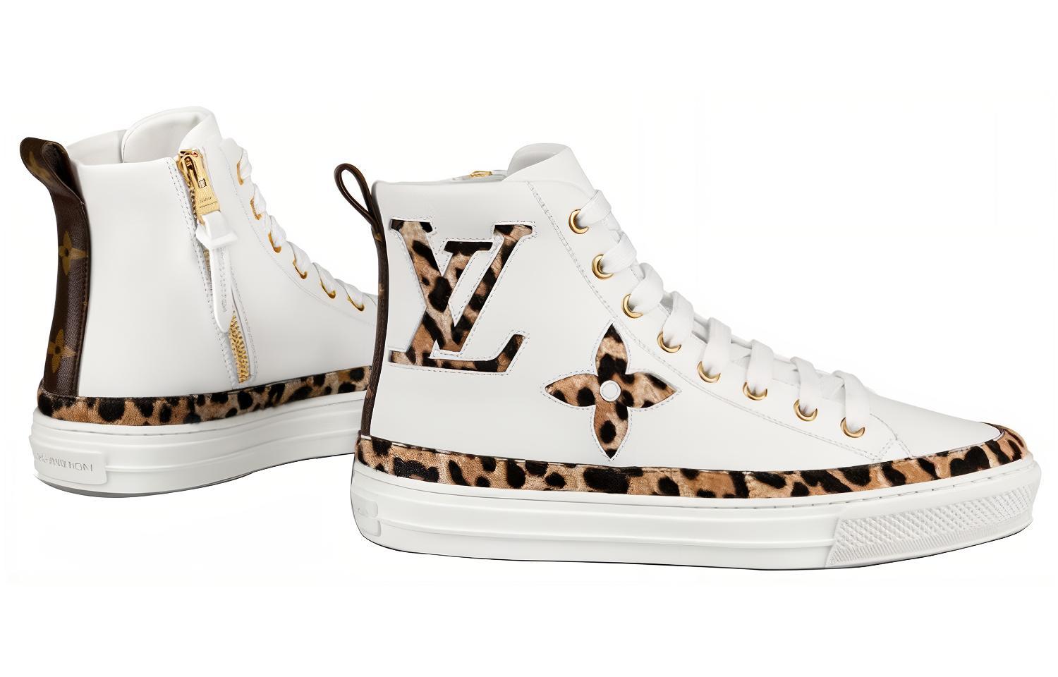 Shop (W) Louis Vuitton LV Stellar Hoge Sneakers Wit Sportschoenen 1A5NP2