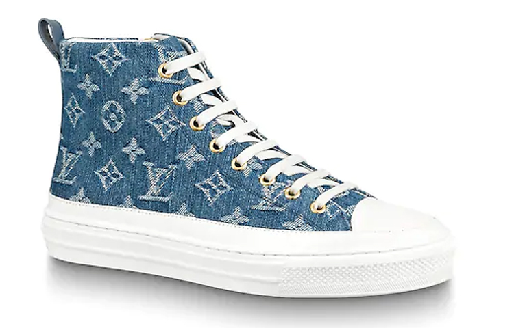 Lookbook (W) Louis Vuitton LV Stellar Hoge Sneakers Denim Blauw 1A4VT