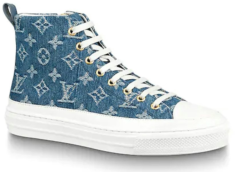 (W) Louis Vuitton LV Stellar Hoge Sneakers Denim Blauw 1A4VT Lookbook (W) Louis Vuitton LV Stellar Hoge Sneakers Denim Blauw 1A4VT