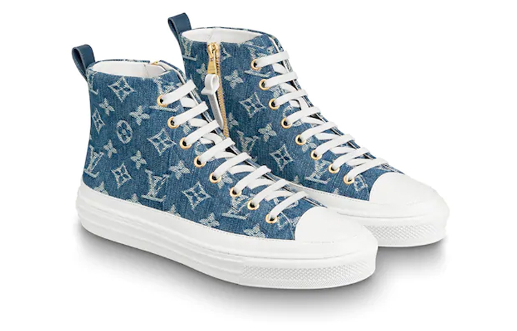 Shop (W) Louis Vuitton LV Stellar Hoge Sneakers Denim Blauw 1A4VT