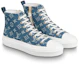 Shop (W) Louis Vuitton LV Stellar Hoge Sneakers Denim Blauw 1A4VT
