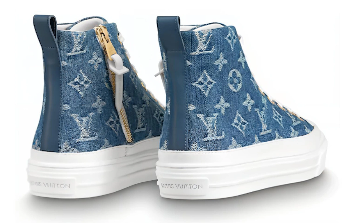 (Women) Louis Vuitton LV Stellar High Top Denim Blue