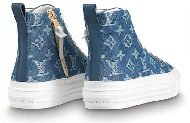 (W) Louis Vuitton LV Stellar Hoge Sneakers Denim Blauw 1A4VT Purchase (W) Louis Vuitton LV Stellar Hoge Sneakers Denim Blauw 1A4VT