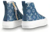 Purchase (W) Louis Vuitton LV Stellar Hoge Sneakers Denim Blauw 1A4VT