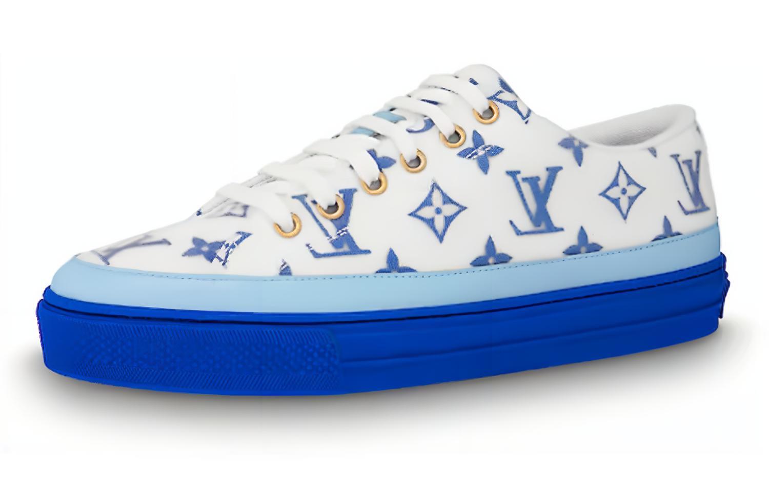 (Women) Louis Vuitton LV Stellar Low-Top Sneakers White/Blue 1A65U
