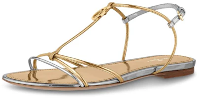 Buy 路易威登 Sunseeker 金属面小牛皮涼鞋 女款 金色