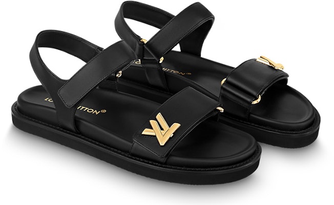 (W) Louis Vuitton LV Sunset 'Sandalia de Cuero Negro con Hebilla y Punta Abierta' 1ABW6U Order (W) Louis Vuitton LV Sunset 'Sandalia de Cuero Negro con Hebilla y Punta Abierta' 1ABW6U