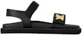 (W) Louis Vuitton LV Sunset 'Kulit Hitam Sandal Terbuka dengan Gesper' 1ABW6U