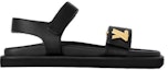 Order (W) Louis Vuitton LV Sunset 'Kulit Hitam Sandal Terbuka dengan Gesper' 1ABW6U