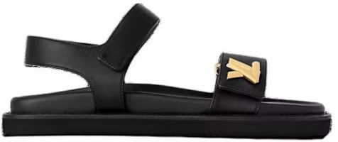 Order (W) Louis Vuitton LV Sunset 'Kulit Hitam Sandal Terbuka Gesper' 1ABW6U