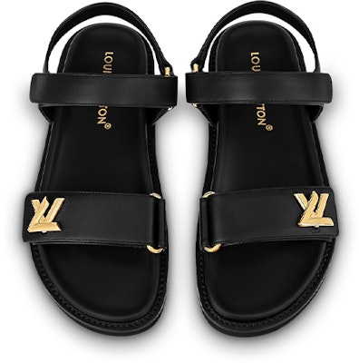 (W) Louis Vuitton LV Sunset 'Sandalia de Cuero Negro con Hebilla y Punta Abierta' 1ABW6U Lookbook (W) Louis Vuitton LV Sunset 'Sandalia de Cuero Negro con Hebilla y Punta Abierta' 1ABW6U