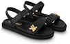 Lookbook (W) Louis Vuitton LV Sunset 'Kulit Hitam Sandal Terbuka dengan Gesper' 1ABW6U