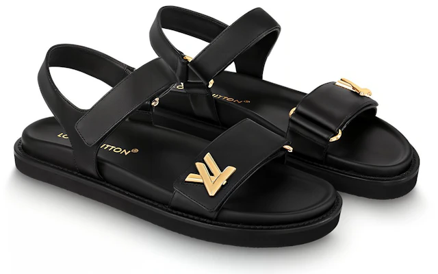(W) Louis Vuitton LV Sunset 'Sandalia de Cuero Negro con Hebilla y Punta Abierta' 1ABW6U Lookbook (W) Louis Vuitton LV Sunset 'Sandalia de Cuero Negro con Hebilla y Punta Abierta' 1ABW6U