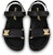 (W) Louis Vuitton LV Sunset 'Kulit Hitam Sandal Terbuka dengan Gesper' 1ABW6U