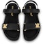 Shop (W) Louis Vuitton LV Sunset 'Kulit Hitam Sandal Terbuka dengan Gesper' 1ABW6U