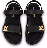 Shop (W) Louis Vuitton LV Sunset 'Kulit Hitam Sandal Terbuka Gesper' 1ABW6U