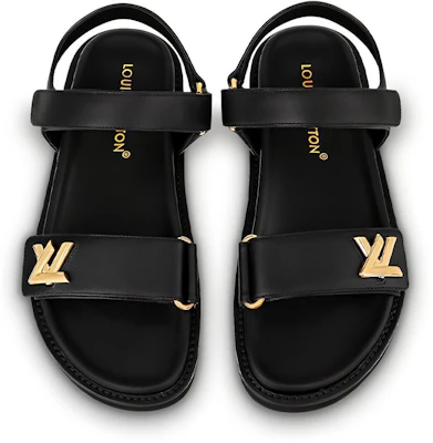 (W) Louis Vuitton LV Sunset 'Sandalia de Cuero Negro con Hebilla y Punta Abierta' 1ABW6U Shop (W) Louis Vuitton LV Sunset 'Sandalia de Cuero Negro con Hebilla y Punta Abierta' 1ABW6U