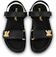 Shop (W) Louis Vuitton LV Sunset 'Sandalia de Cuero Negro con Hebilla y Punta Abierta' 1ABW6U