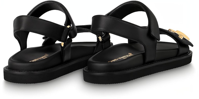 (Women) Louis Vuitton LV Sunset 'Black Leather Open-Toe Buckle' 1ABW6U Purchase (Women) Louis Vuitton LV Sunset 'Black Leather Open-Toe Buckle' 1ABW6U