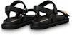 (W) Louis Vuitton LV Sunset 'Kulit Hitam Sandal Terbuka dengan Gesper' 1ABW6U