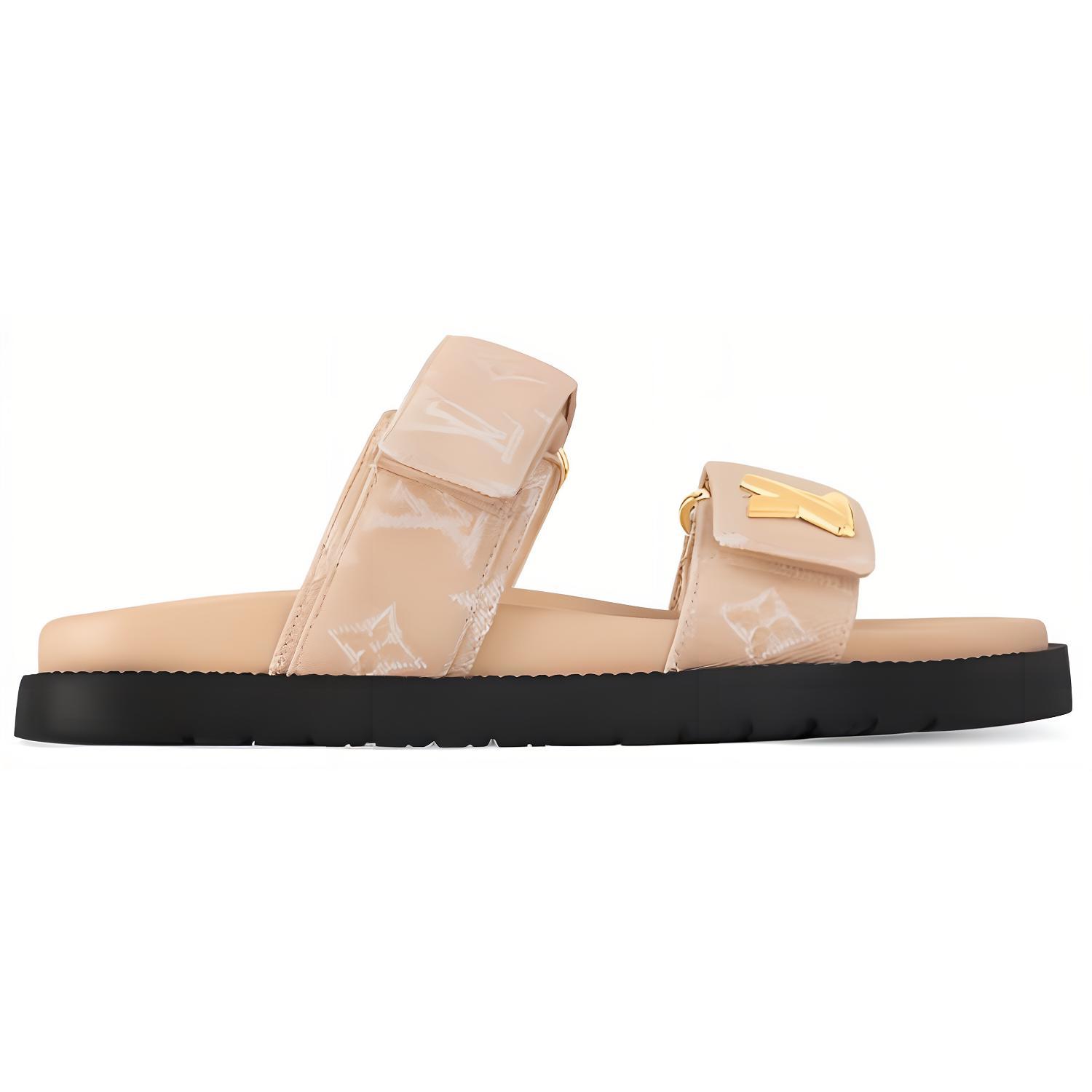 Order (W) Louis Vuitton LV Sunset 'Sandal Denim Rata Cokelat Muda' 1ACZ82