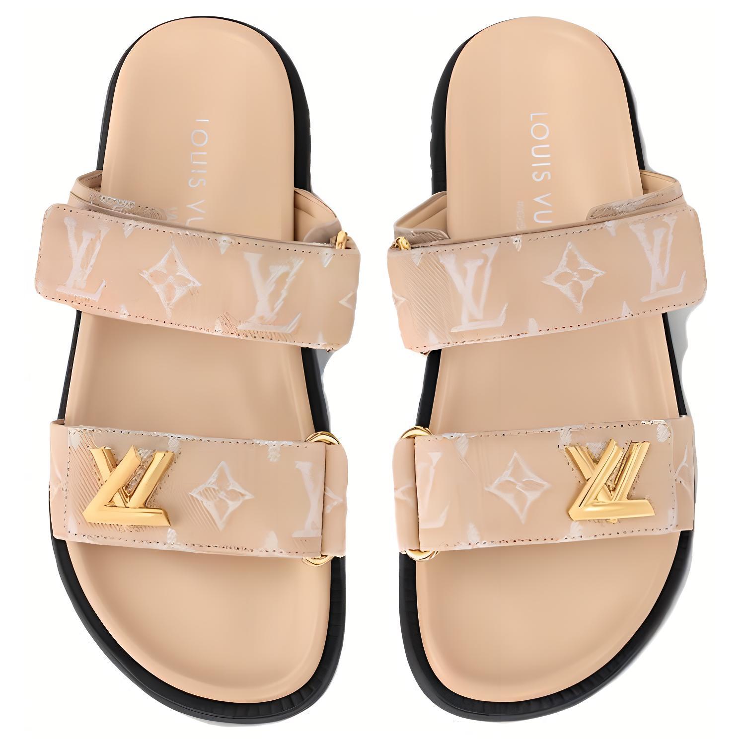 Shop (W) Louis Vuitton LV Sunset 'Sandal Denim Rata Cokelat Muda' 1ACZ82