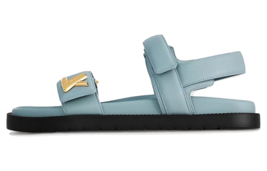 Buy (W) Sandal Louis Vuitton LV Sunset Flat Comfort 'Biru Hitam' Fashion. 1AC7Y3