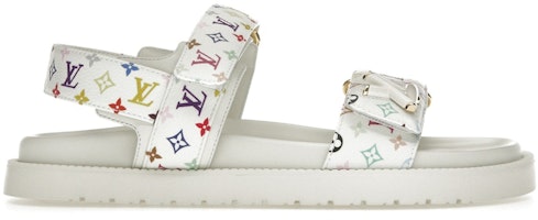 (Women) Louis Vuitton LV Sunset Flat Comfort Sandal Takashi Murakami White 1AGXEQ (Women) Louis Vuitton LV Sunset Flat Comfort Sandal Takashi Murakami White 1AGXEQ