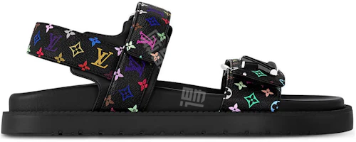 Order (W) Sandal Louis Vuitton LV Sunset Flat Takashi Murakami Warna Hitam 1AGXF6