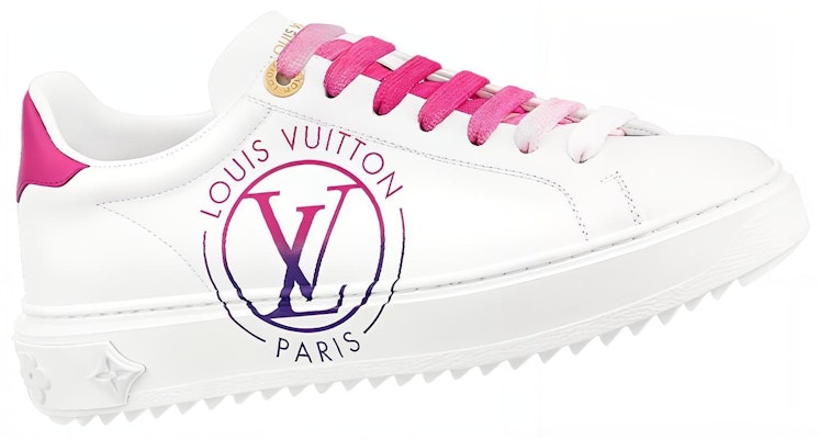 (W) Louis Vuitton LV Time Out Sneakers 'Putih Merah Muda' 1AA1BL Order (W) Louis Vuitton LV Time Out Sneakers 'Putih Merah Muda' 1AA1BL