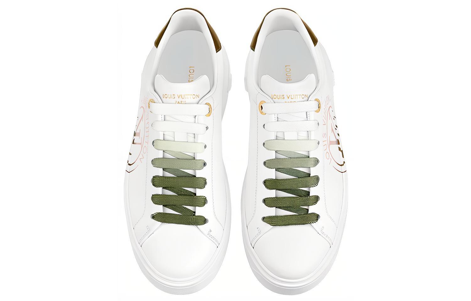 Lookbook (W) Louis Vuitton LV Time Out Sneakers ''Wit met Groene Ombre'' 1AA1C1