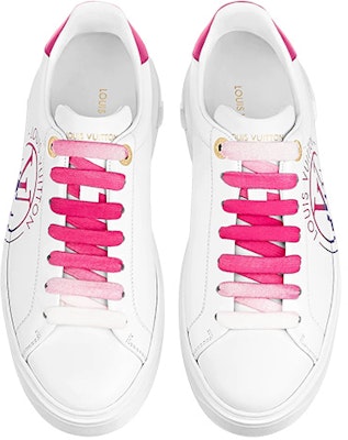 (W) Louis Vuitton LV Time Out Sneakers 'Putih Merah Muda' 1AA1BL Purchase (W) Louis Vuitton LV Time Out Sneakers 'Putih Merah Muda' 1AA1BL