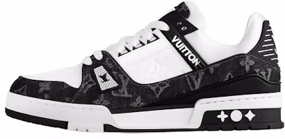 (Women) Louis Vuitton LV Trainer Sneaker 'Black Mesh Monogram with 'White' 1AC2A5 (Women) Louis Vuitton LV Trainer Sneaker 'Black Mesh Monogram with 'White' 1AC2A5