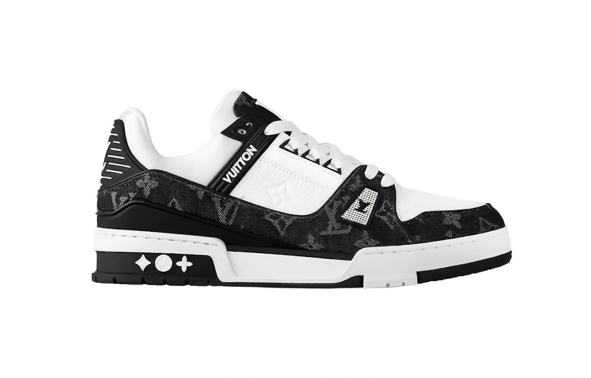 (Women) Louis Vuitton LV Trainer Sneaker 'Black Mesh Monogram with 'White'