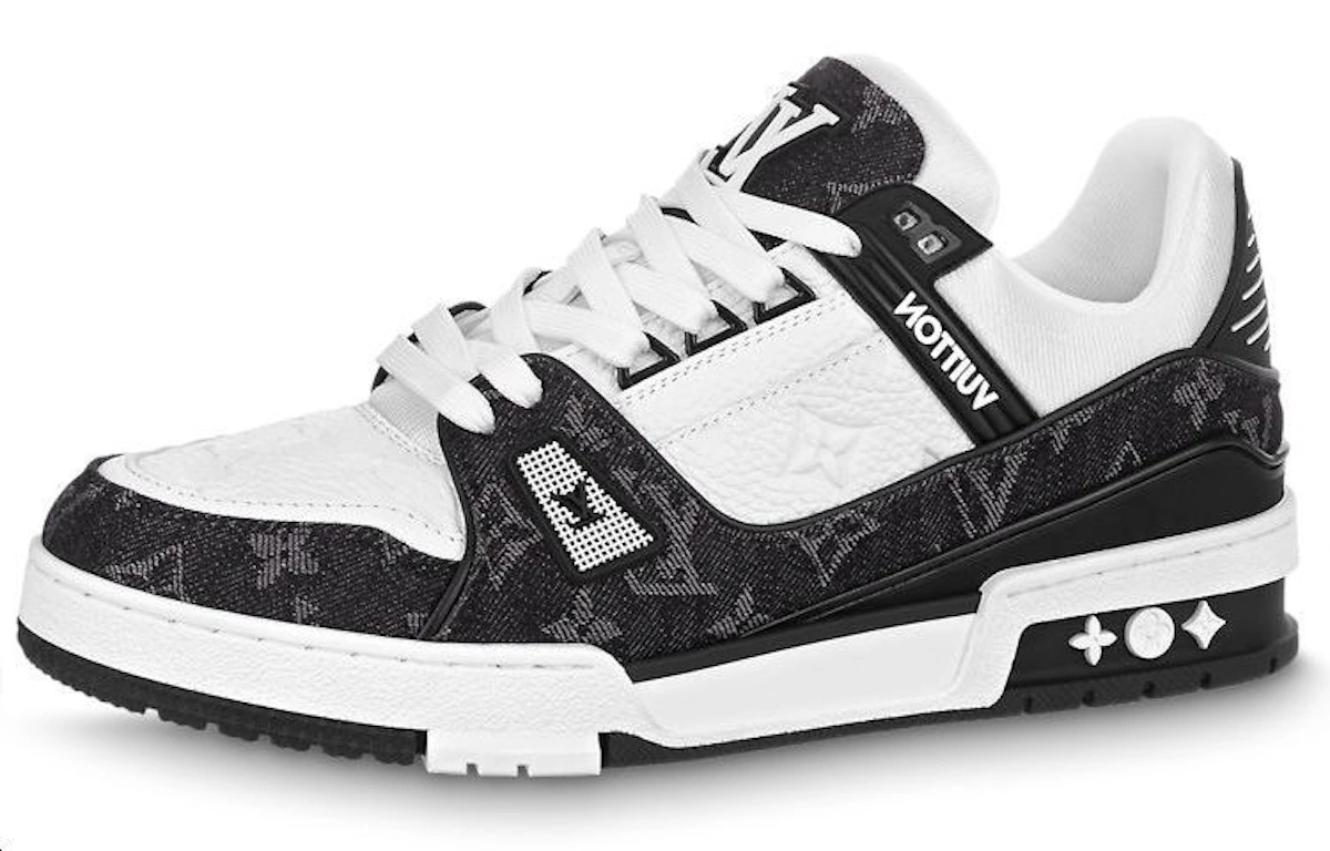 (Women) Louis Vuitton LV Trainer Sneaker 'Black Mesh Monogram with 'White'