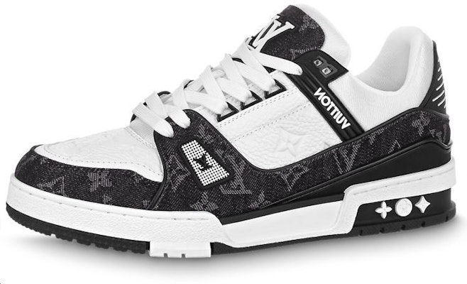 (W) Louis Vuitton LV Trainer Sneaker 'Black Mesh Monogram dengan 'Putih' 1AC2A5 Lookbook (W) Louis Vuitton LV Trainer Sneaker 'Black Mesh Monogram dengan 'Putih' 1AC2A5