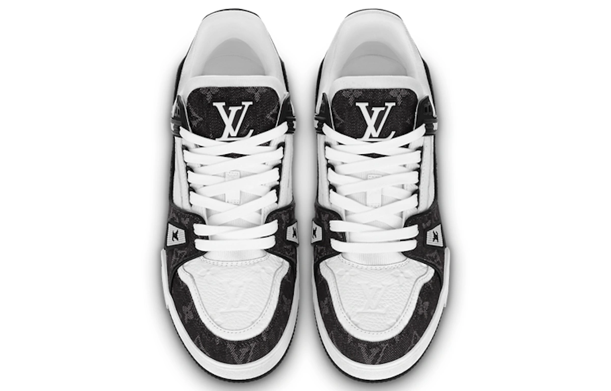 (Women) Louis Vuitton LV Trainer Sneaker 'Black Mesh Monogram with 'White'