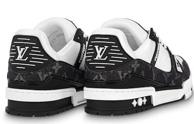(Women) Louis Vuitton LV Trainer Sneaker 'Black Mesh Monogram with 'White'