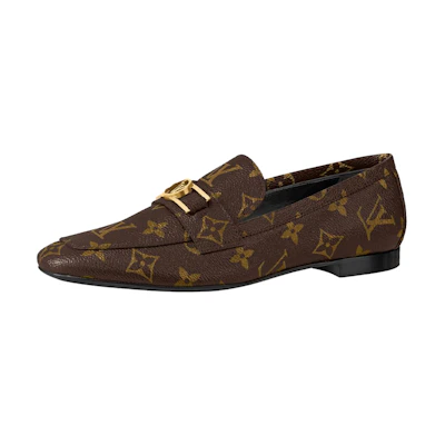 (W) LV LV Upper Case Flat Loafers 'Brown Monogram'